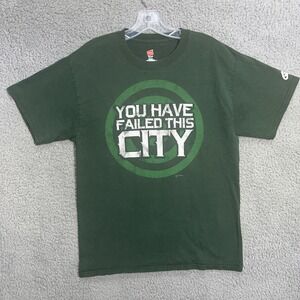 VTG Green‎ Arrow DC Comics T Shirt Men's Sz M Green You have Failed The City Tee